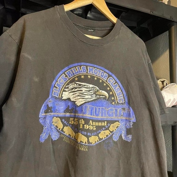 Vintage 90s smoked out faded motorcycle rally - Picture 6 of 8